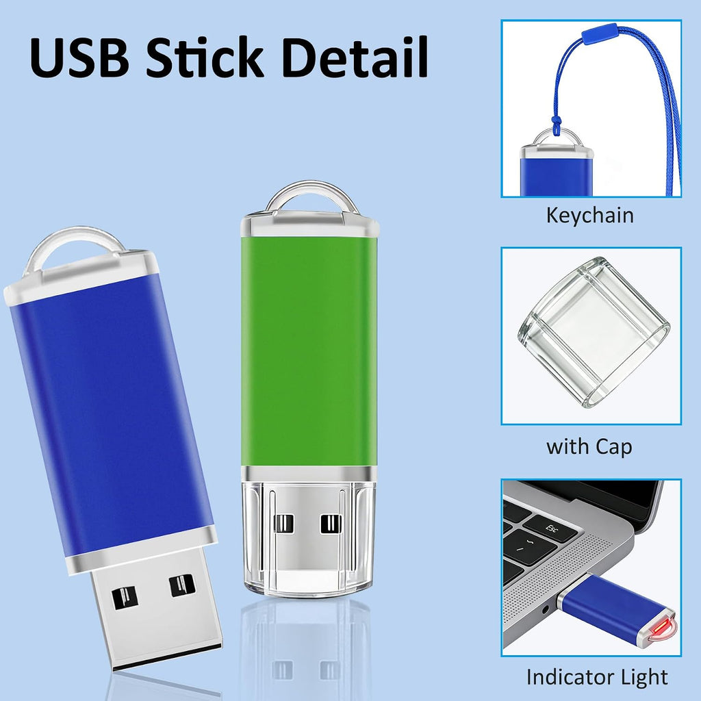 Thumb Drive 2GB USB Flash Drive 10 Pack Nicepicten USB Storage Flash Drives - Image 4