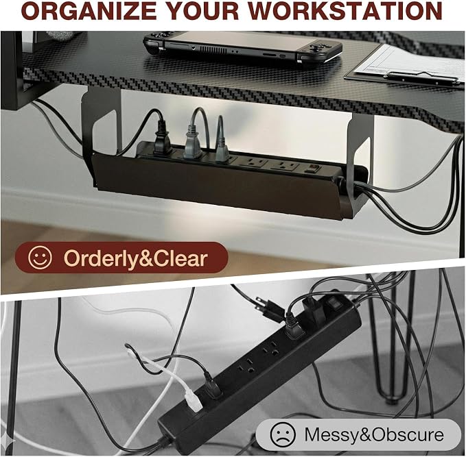 59 Inch L Shaped Standing Desk with Shelves and Keyboard, Electric Corner Standing Desk Adjustable Height, Sit Stand Computer Table with Reversiable Splice Board，Black Carbon - Image 5