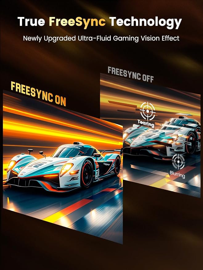UPERFECT QLED Portable Monitor 24.5'' 500Hz FreeSync 0.1ms Gaming Monitor | 600Nits 125%sRGB 2000:1 DP1.4 USB C HDMI Large Second Screen with Stand, Bag, Speaker, VESA for Laptop, PC, Game Console - Image 3