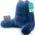 Sasttie Reading Pillow for Bed, Back Pillow for Sitting Up, Navy | 23" Backrest Support Cushion for Couch, Sofa, and Floor, Dorm Essentials, OEKO-TEX, Adjustable Down Alternative Fill by SASTTIE