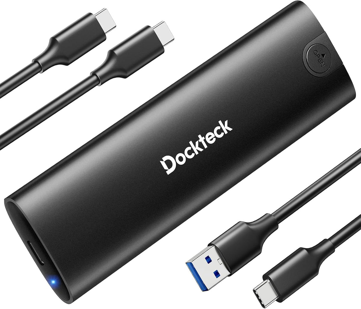 Tool-Free M.2 NVMe SATA SSD Enclosure for SSDs 2230/2242/2260/2280 by dockteck