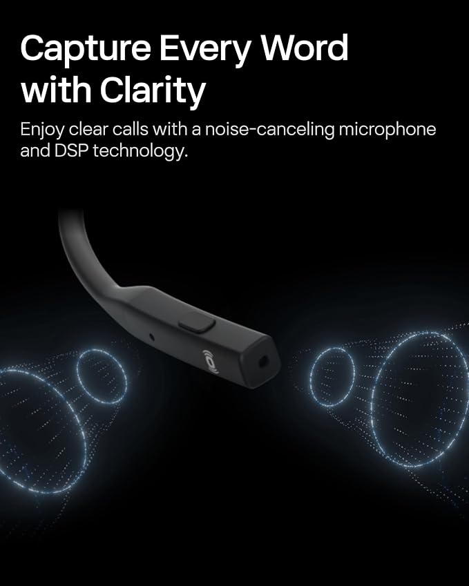 SHOKZ OpenComm2 Open-Ear Bluetooth Headset, Noise-Canceling Mic | Bone Conduction Headphones；Mute Button for Work Calls and Meetings; PC and Mac Compatible；16-Hour Battery Life & Quick Charge - Image 4