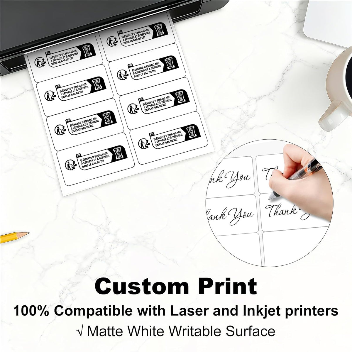 2" x 4" Shipping Address Labels for Laser Inkjet Printer, Mailing Label White for Package or Envelope, Printable Label Sheet 5163 8163 (50 Sheets 500 Labels) - Image 4