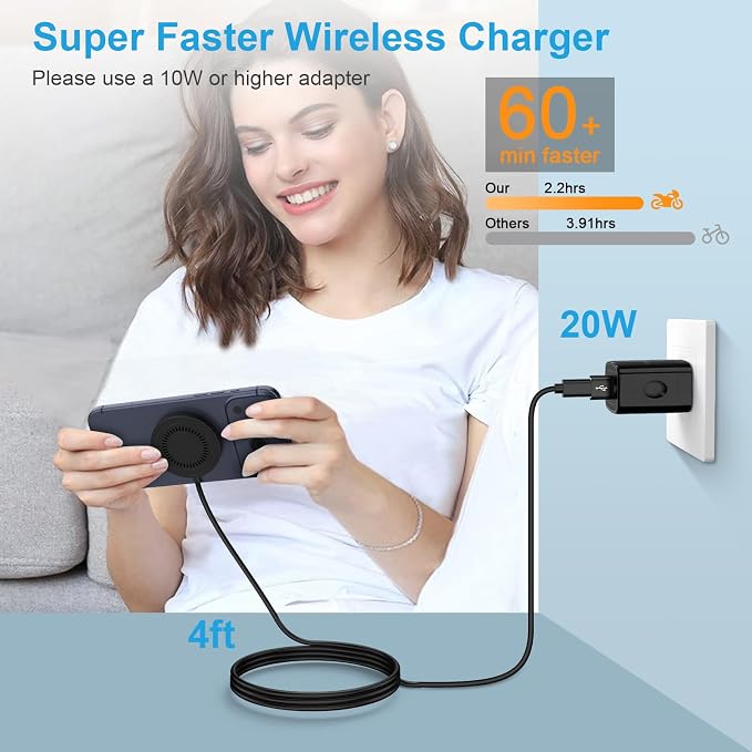 for Samsung S26 Ultra Magnetic Wireless Charger Fast Charging Pad for Galaxy S26 S26+ S25 FE Ultra S24 S23 S22 S21 Z Fold7,15W USB-C/A Android Phone Wireless Magsafe Charger for iPhone 17e 17 16 15 14 - Image 5