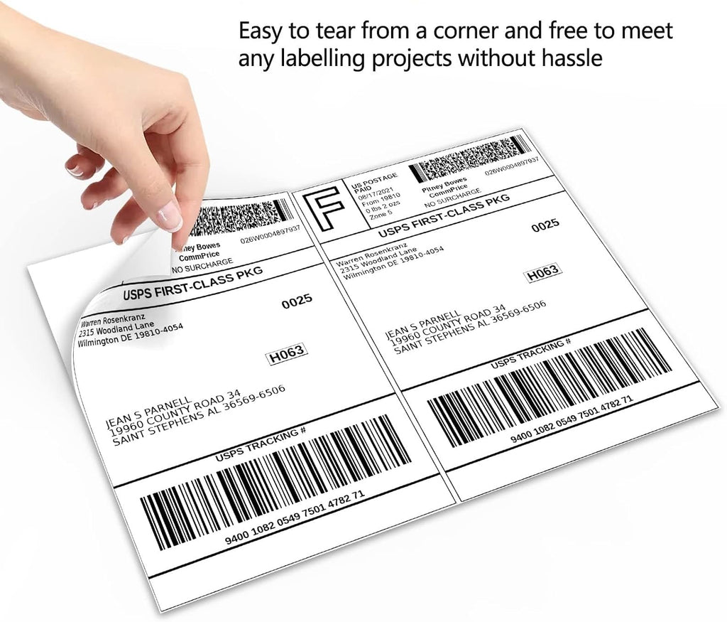 100 Half Sheet Shipping Labels 5-1/2" X 8-1/2" Address Blank Labels Laser/Ink Jet - Image 3