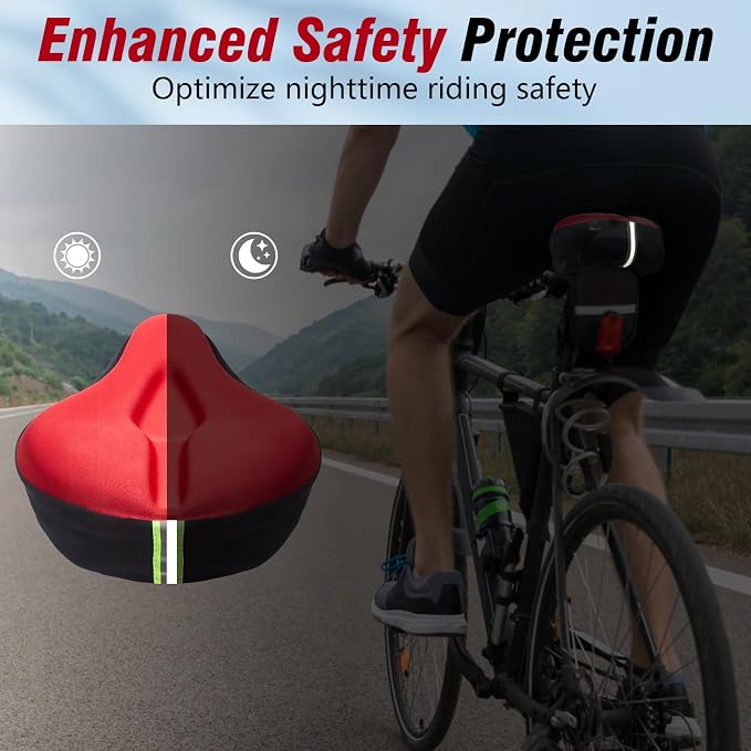 Zacro Bike Seat Cushion - Gel Padded Bike Seat Cover for Men Women Comfort, Extra Soft Exercise Bicycle Seat Compatible with Peloton, Outdoor & Indoor Bike Saddles - Image 7