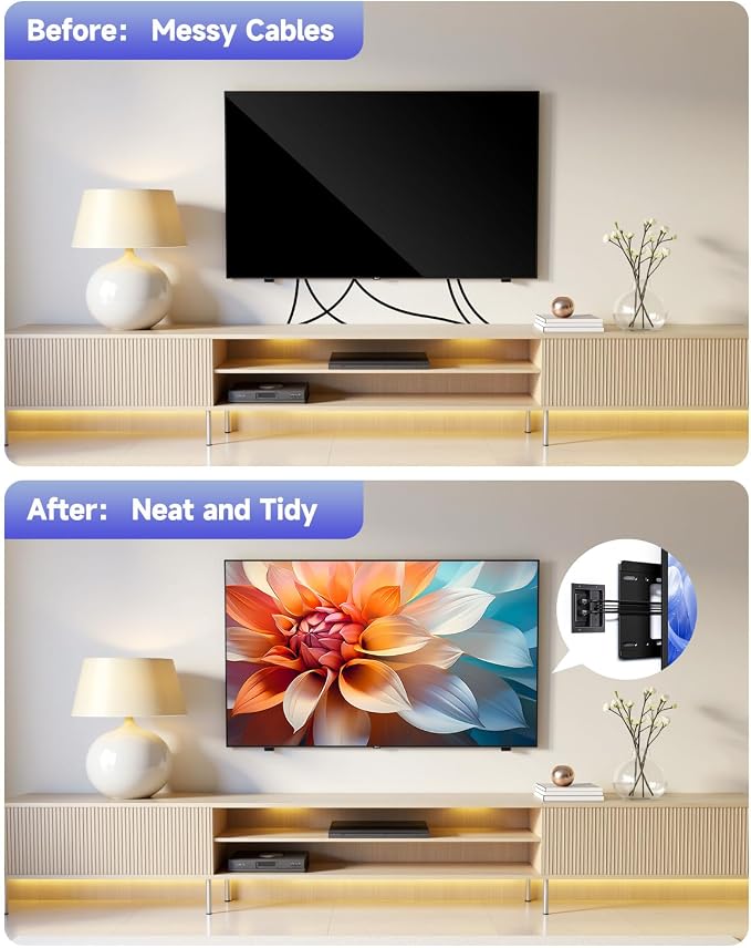 in Wall Cable Management Kit, Wall Cable Concealer Kit for TV, Recessed Outlet for Low Voltage Cables, Cord Hider Fits All Plugs for Wall Mounted TV & Cable Pass Through, Black - Image 6