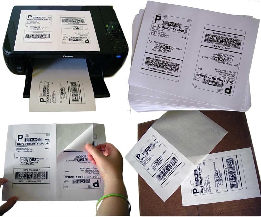 1600 Half Sheet Laser/Ink Jet Shipping Labels Mailing Blank White Labels - Image 2