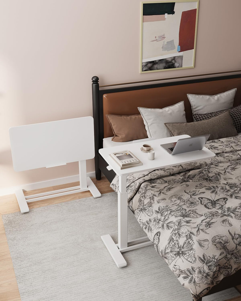 FLEXISPOT H7 PRO 90° Tiltable Mobile Overbed Table with Pneumatic Lift,32'' - Image 3