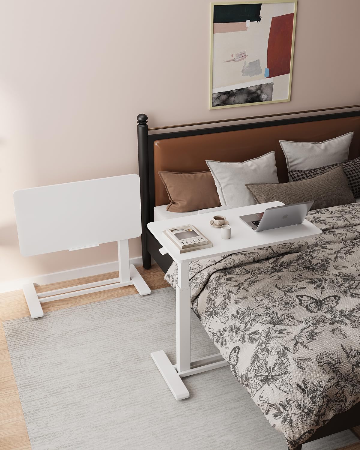 FLEXISPOT H7 PRO 90° Tiltable Mobile Overbed Table with Pneumatic Lift,32'' - Image 3