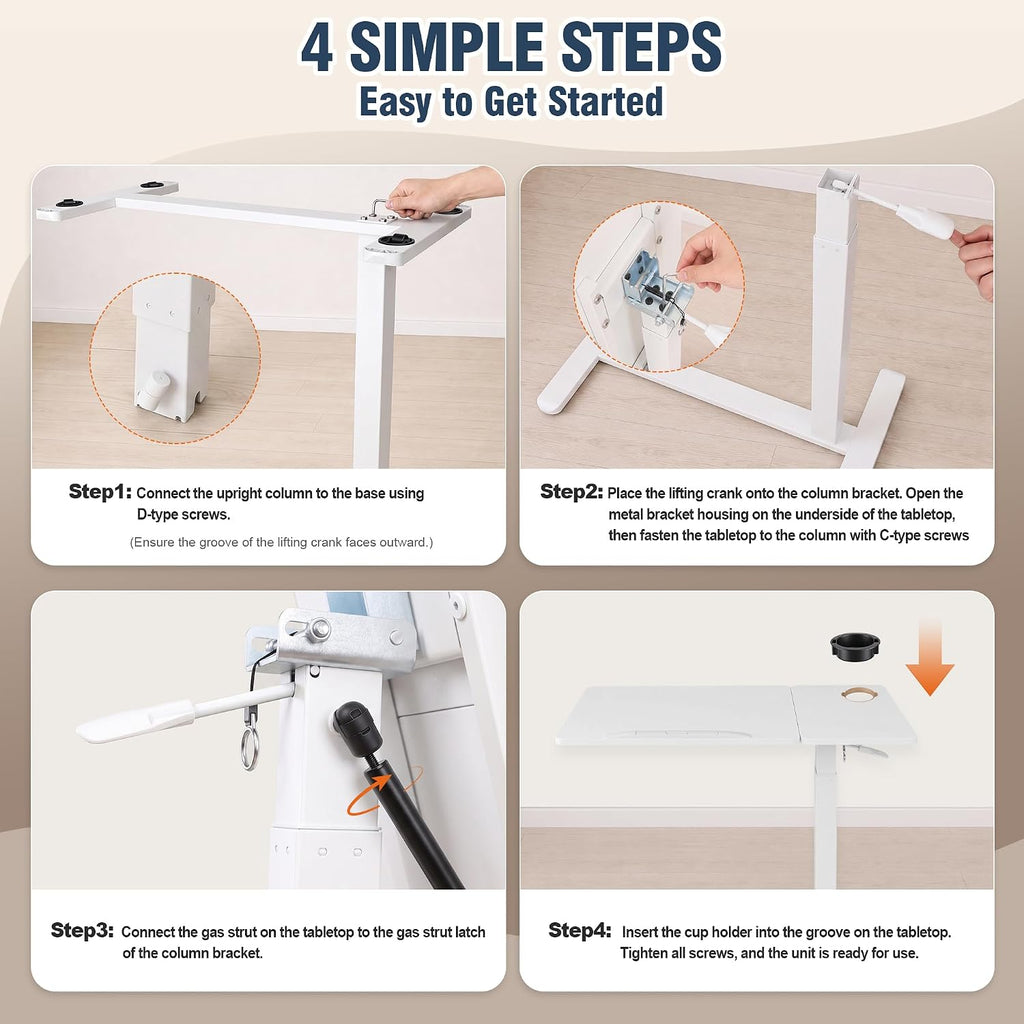Adjustable Overbed Table with Wheels, Folding Laptop Desk for Bed & Sofa - Image 5