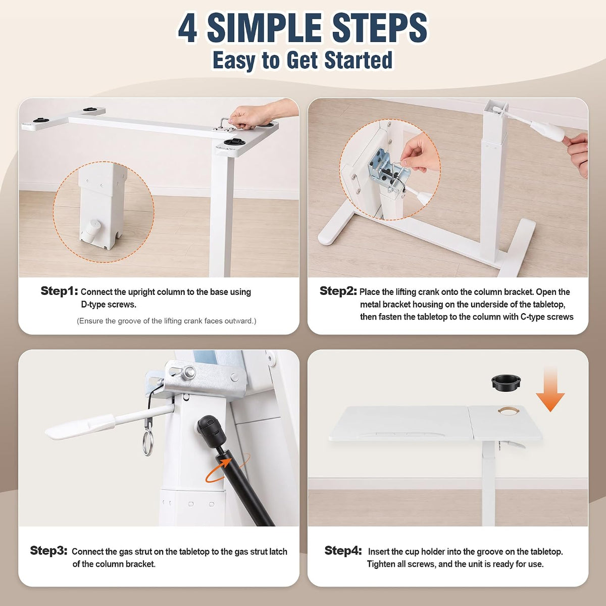 Adjustable Overbed Table with Wheels, Folding Laptop Desk for Bed & Sofa - Image 5