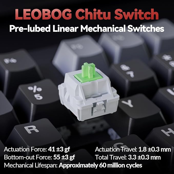LINGBAO K98 Wireless Mechanical Gaming Keyboard, Tri-Mode Gasket Hot Swap | Linear Switches Creamy Keyboard with Number Pad,96% Layout RGB Backlit Mechanical Keyboard for PC Laptop, Custom Software - Image 9