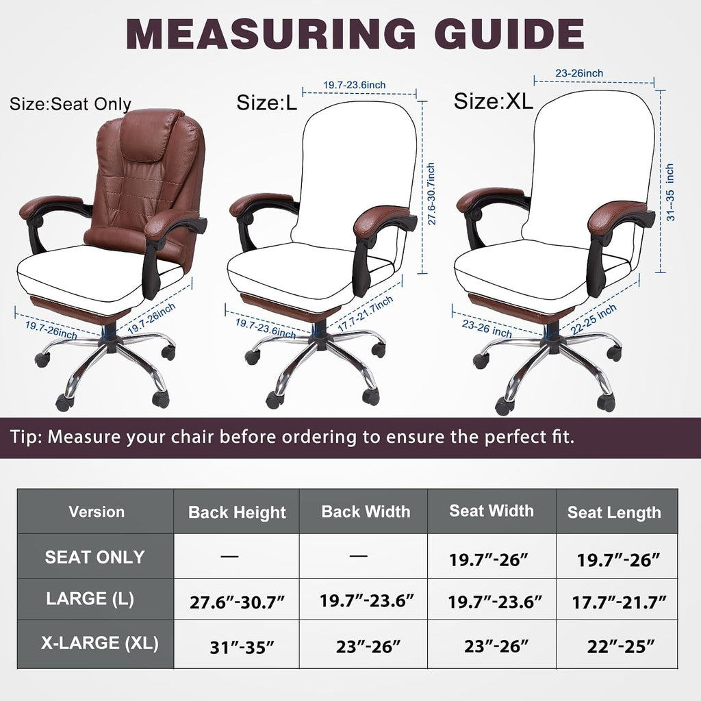 NeColorLife XL Office Chair Cover for Large Executive Chairs,Dark Brown - Image 5