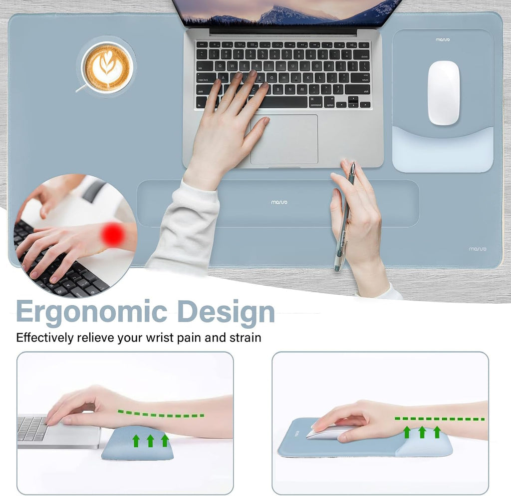 MOSISO Keyboard Mouse Pad Set, Large Gaming Mouse Pad&Keyboard Wrist Rest - Image 3