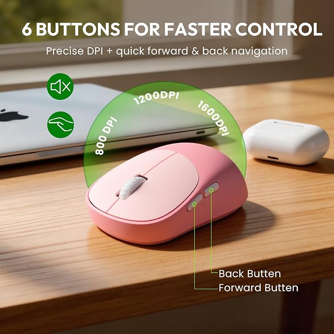 Wireless Keyboard and Mouse Combo, Typewriter Keyboard, Magnetic Wrist Rest | Full-Size, Cute Round Keycaps, Smart Sleep Mode, 2.4GHz Stable Connection for Mac/Windows/PC, Office or Home, Trueque CK24 - Image 5