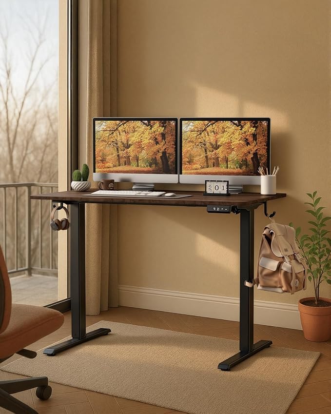 Standing Computer Gaming Office Desk - 48 x 24 Inches Adjustable Stand Up Electric Height Rising Table with Memory Presets for Home Study Writing PC Work, Modern Simple Walking Sit Desk, Easy Assembly - Image 2