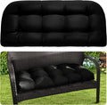 MAGIC ELEPHANT Outdoor Bench Cushion, Memory Foam Loveseat Cushion for Patio Furniture Wicker Chair, Settee Porch Swing Seat Cushion, 44 x 19 Inches (Black) by Magicelephant