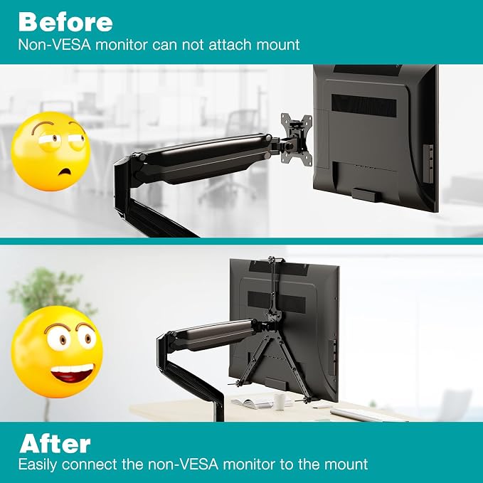 MOUNT PRO VESA Mount Adapter, Universal Non-VESA Monitor Mount Adapter | For 19 to 32 inch Screens, Vesa Bracket 75x75mm/100x100mm, Hold up to Max 17.6lbs - Image 5
