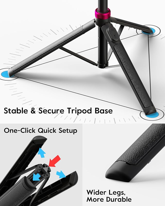 Magnetic Ring Light with Stand and Phone Clip, 62" Tripod for iPhone with Light, 6000mAh Phone Tripod with Light for Video Recording, TikTok, YouTube, Vlogging, Selfies, CRI＞95 - Image 9
