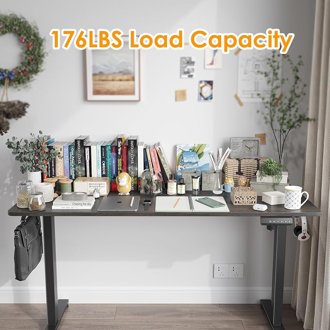 Electric Standing Desk Adjustable Height Sit Stand Home Office Desk with Splice Board - Image 2