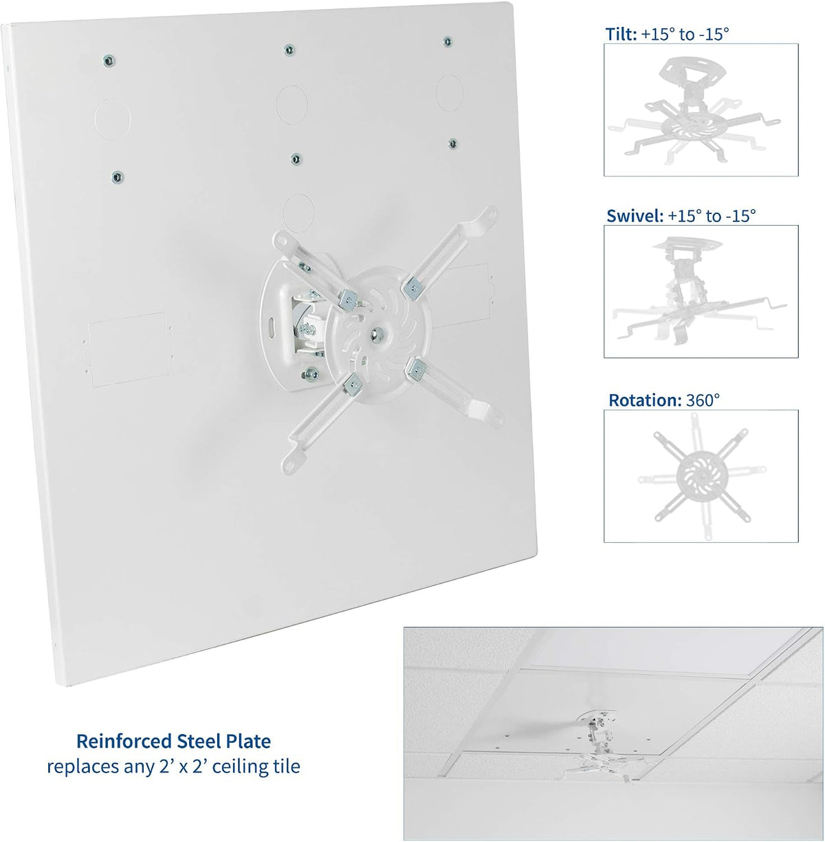 VIVO Universal 2 x 2 ft Drop Ceiling Projector Mount, Adjustable - Image 4