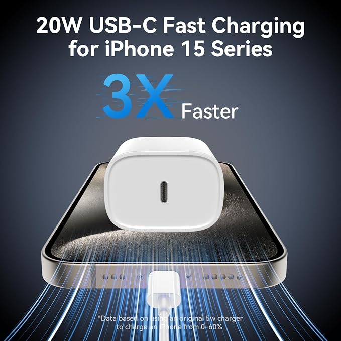iPhone 17 16 15 Charger Fast Charging, 6 FT iPhone 17 Pro Max Charging Cable (65W/3A) USB C Cord with 20W PD Fast iPhone 17 Pro Max Chargers Block for iPhone 17/17 Pro Max/17 Air/16/15 Series, iPad - Image 2