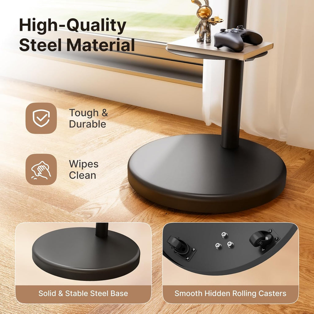 Rolling TV Stand for 37-86" TVs, 110 lbs, Black - Image 3