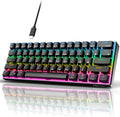 RK ROYAL KLUDGE RK61 Wired 60% Mechanical Gaming Keyboard Programmable QMK/VIA RGB Backlit 61 Keys Ultra-Compact Hot Swappable Blue Switch Black by RKROYALKLUDGE