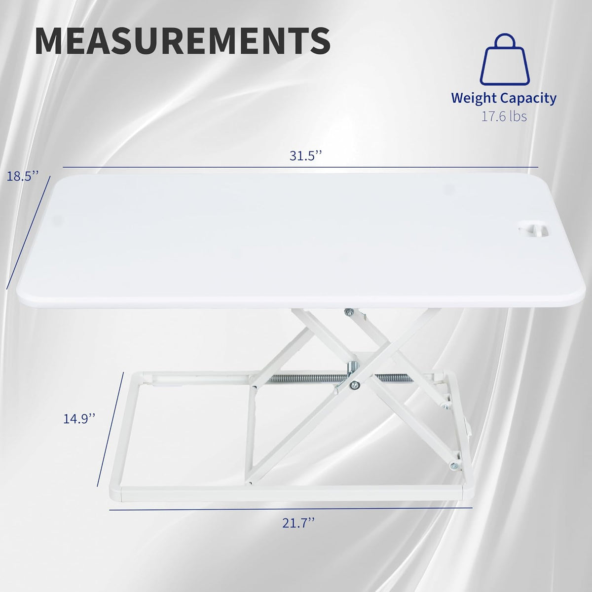 VIVO Single Top Standing Desk Converter, 32" White Top - Image 3