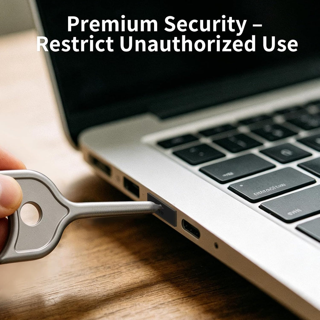 100-Pack USB Port Lock with 5 Key, Metal USB-A Port Blocker,Security Data Protection for PC Laptop, Anti-Theft USB Lock, Dust & Moisture Proof Type-A Connector Cover,Removable (Black - Image 5