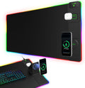 RGB Gaming Mouse Pad with Magnetic Wireless Charging & Foldable Phone Stand by abc.mat