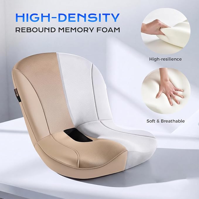Coverado Car Seat Cushion and Lumbar Support Pillow One Piece, Napa Leather Memory Foam Ergonomic Back Support Driving Seat Cushion for Back Pain, Non-Slip Washable Cushion for Car, Driver, Office - Image 5