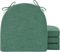 IPYNBAP Chair Cushions for Dining Chairs, Kitchen Chair Cushions, 16'' x 16'' x 2'', Non Slip Indoor Seat Cushions, Chair Pads for Dining Chairs with Ties & Removable Cover, Set of 4, Dark Green by IPYNBAP