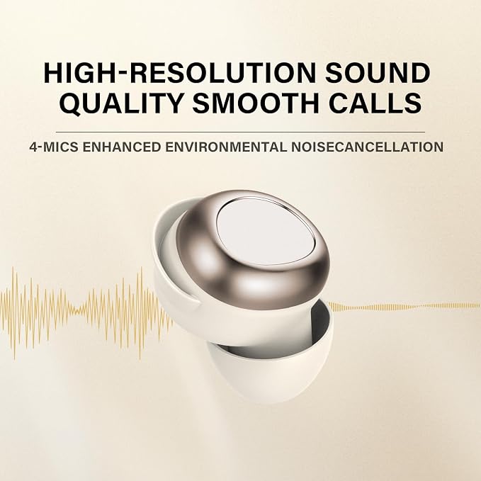 Wireless Earbuds, Hybrid ANC 40dB Noise Cancelling Headphones, 45H Playtime, Bluetooth 5.4, 10mm Drivers with 5 EQ, ENC Dual Mic, IPX7 Waterproof, Transparent Mode, Digital Battery Display White - Image 5