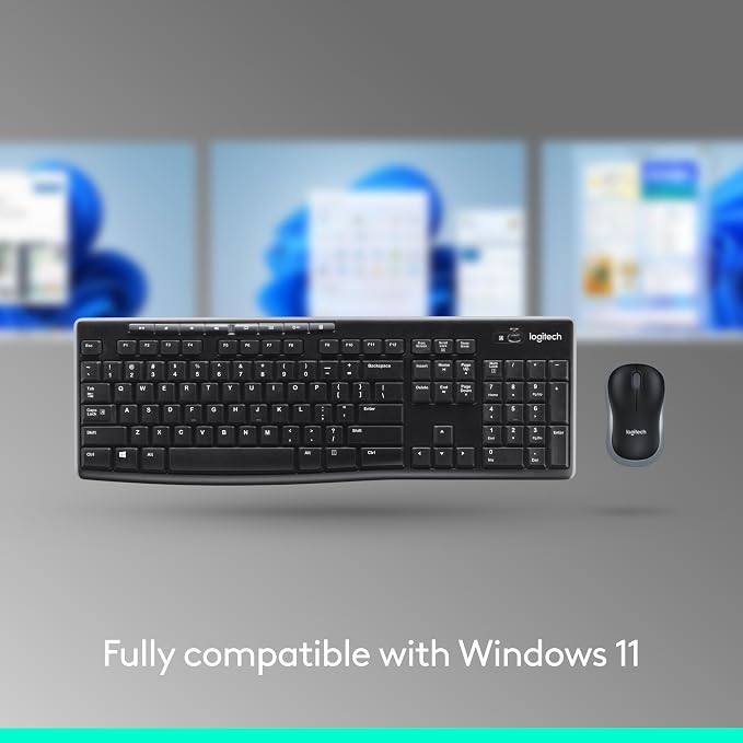 Logitech MK270 Full Size Wireless Keyboard and Mouse Combo - Off White | Full size keyboard with spill-resistant design, compact ambidextrous mouse, connect via single included USB-A Nano Receiver - Image 8