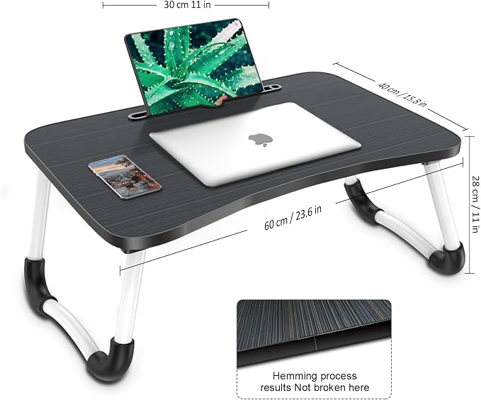 Zapuno Laptop Bed Desk, Foldable Laptop Tray Table with Tablet Slot, Lapdesk Laptop Stand for Bed Portable Standing Table for Bed Couch Floor - Image 7