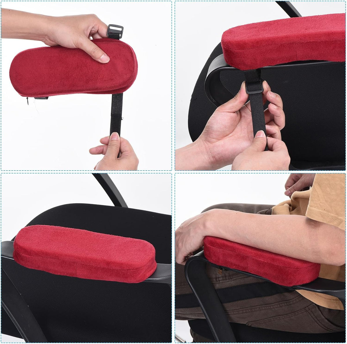 PATIKIL Office Chair Arm Pads, 2 pcs Office Chair Arm Cover, Black - Image 5
