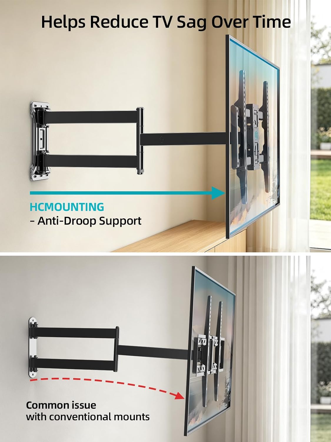 Corner TV Wall Mount Long Arm TV Wall Mount for 43-80 Inch TVs - Image 7