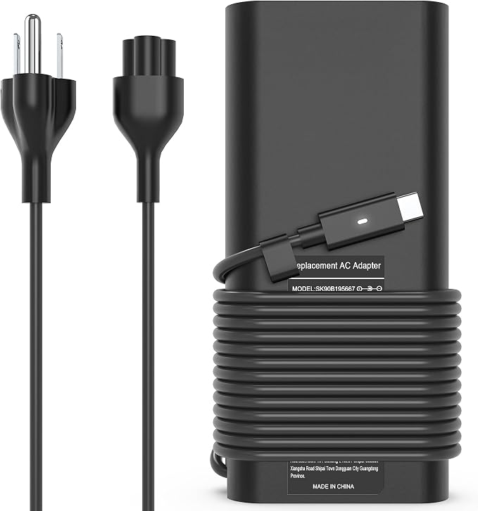 130W USB C Laptop Charger Compatible with Dell Xps 17,Precision 5550 5530 2in1,XPS 15 2in1 9575，Latitude 7410 7310 7210 9410 9510 5420 5520 5510 Power Supply Cord by SKYVAST