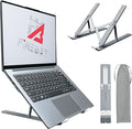 Laptop Stand for Desk, 6-Angle Adjustable Ergonomic Laptop Riser, Foldable Aluminum Portable, Cooling Desktop Notebook Computer Holder Compatible with 10-15.6” MacBook, Dell, HP, iPad, Silver by FIREBATOfficial