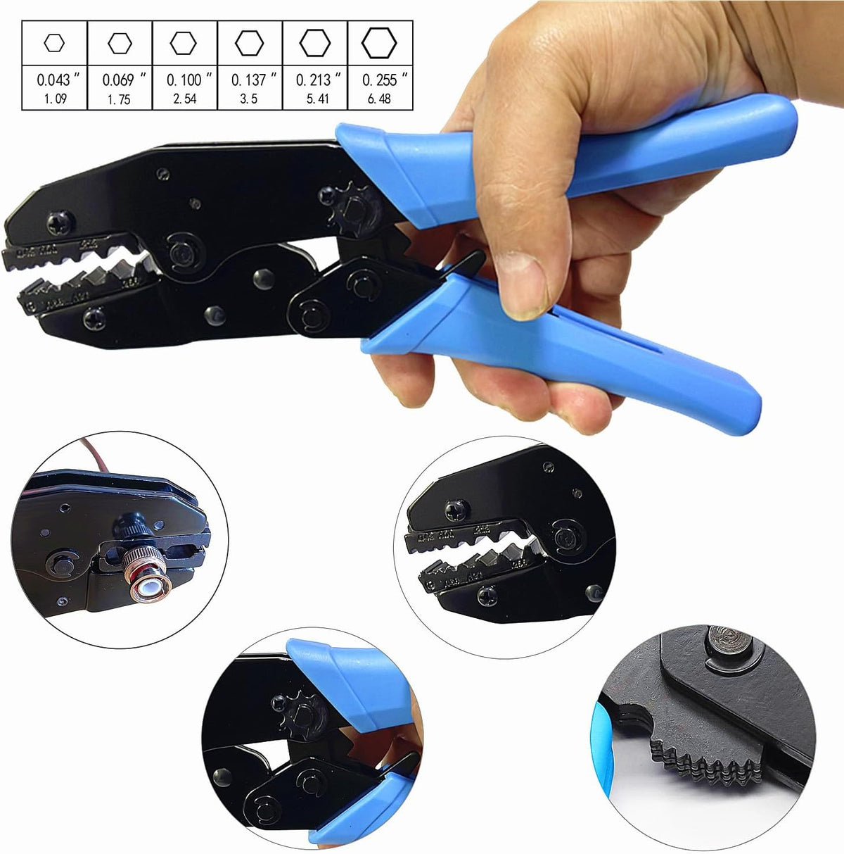 Coaxial Cable Tool Kit, BNC Crimp tool for RG58, RG59, RG62, RG174 - Image 3