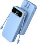Nusyddy Portable Charger 20000mAh Fast Charging w/Built-in Wall Plug Blue | 22.5W Fast Charging, High Capacity, LED Display, Charge 5 Devices at once, TSA Approved, Compatible with iPhone/Samsung by NUSYDDY