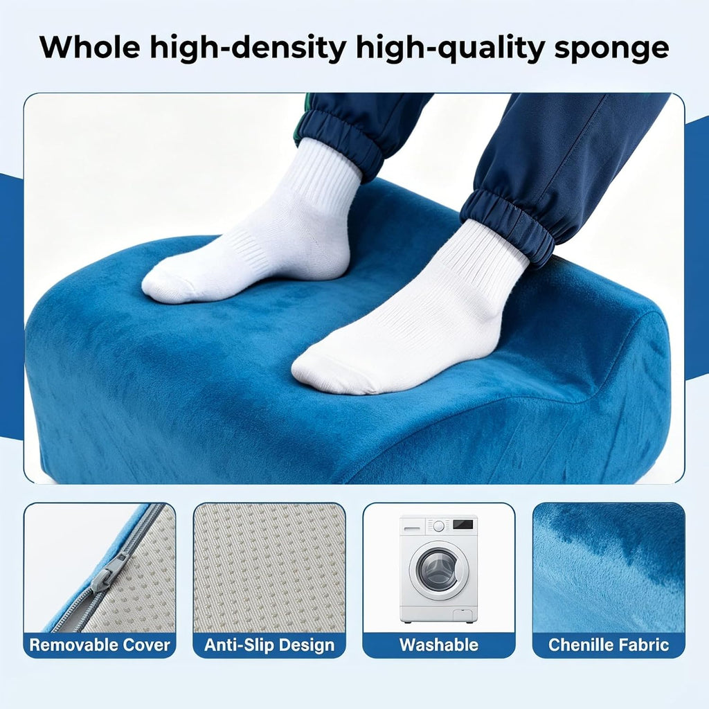 Foot Rest for Under Desk at Work, Ergonomic Footrest Multifunctional 3-Tier Foot Stool, Support Foot Pillow for Office Chair Gaming Chair Leg Elevation Pillow (Blue, One Size) - Image 6