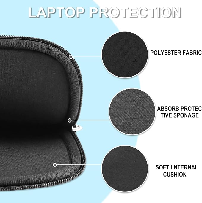 17 Inch Laptop Sleeve, Shockproof Protective Carrying Computer Cover Bag | Laptop Case 17.3 Inch with Accessory Pocket, Portable Computer Case Compatible with HP, Dell, Lenovo, Lenovo, Acer, Black - Image 5