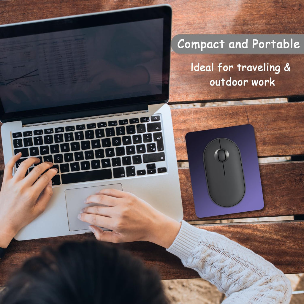 Small Mouse Pad, 5 x 6 Inch Thick Rubber Premium-Textured Non-Slip Portable & Washable Mini Mouse Mat for Women Men Wireless Laptops Keyboard Tray Gaming Work Travel,Gradient Violet - Image 7