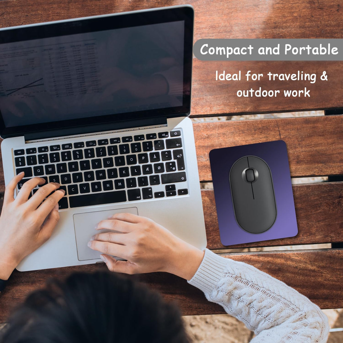 Small Mouse Pad, 5 x 6 Inch Thick Rubber Premium-Textured Non-Slip Portable & Washable Mini Mouse Mat for Women Men Wireless Laptops Keyboard Tray Gaming Work Travel,Gradient Violet - Image 7