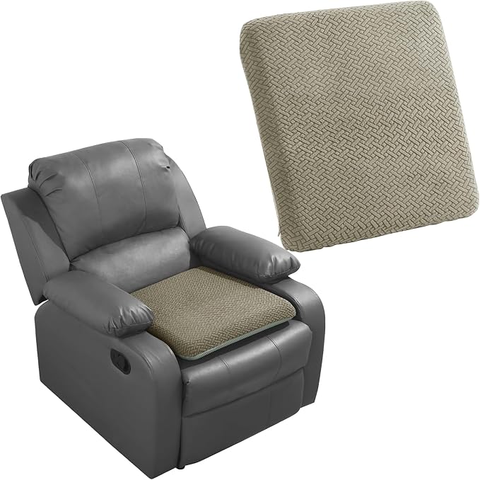 HOMBYS Tufted Furry Recliner Seat Cushion for Elderly Foam Curved Edge Large Square Seat Cushion for Recliner Chair, Floor Pillow, Office Chair, Car, No Pressure on Thighs(Coffee) by HOMBYS