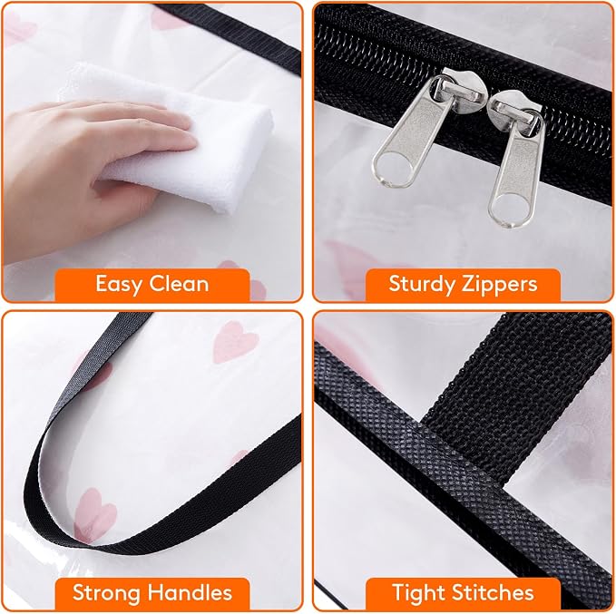 Lifewit 3 Pack Clear Clothes Storage Bags, 95L Plastic Blanket Storage Bag, Vinyl Foldable Moving Bags with Zipper, Closet Organizers and Storage Containers for Bedding, Duvet, Comforter | 3 Pack Vinyl Foldable Moving Bags with Zipper, Closet Organizer... - Image 7