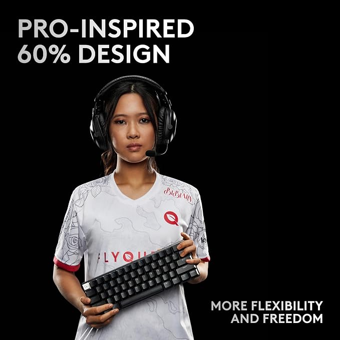 Logitech G PRO X 60% Wireless Gaming Keyboard (Tactile Optical) - Black | Lightspeed, ultra-compact TKL 60% mechanical, for Windows PC, LIGHTSYNC RGB, dual-shot PBT keycaps, optical switches - Image 6